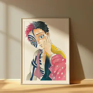 [Sale Off Up To 50%] [Unframe] Akaza Demon Slayer Poster - Infinity Castle ArcPrint, Anime Wall Art, Emotional Manga Decor