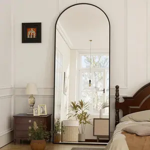 Arched Full-Length Mirror – HD Aluminum Alloy Frame for Bedroom & Living Room Decor Glass