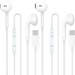 USB C & 3.5mm Wired Headphones with Mic and Remote Control, Compatible with iPhone 17/16/15, Galaxy S25/s24/s23 Ultra, Pixel 9/8/7