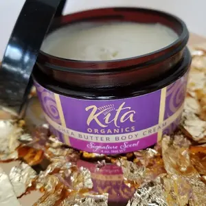 Kita Organics shea butter has natural healing properties that help reduce inflammation, hydrating, dry skin, sensitive skin, reduce stretch marks,and more! Our natural shea butter helps enhance your beautiful glow and soft shine to your skin.