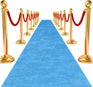 Wedding Aisle Runner Outdoor Baby Blue Velvet Aisle Runner 5x20FT Wedding Walkway Runner Event Carpet Runners Runway Rug Prom Aisle Floor Runners for Wedding Party Hallway Decoration