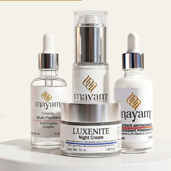 Mayam Beauty Ultimate Glow-Up Skincare Kit - Fade Spots, Firm Skin, Anti-Aging Peptide Serum, Vitamin C, Retinol, SPF50 Day Cream, Night Cream, Hyaluronic Acid, Niacinamide - Repair (ORANGE+PINK+RED+DARKBLUE