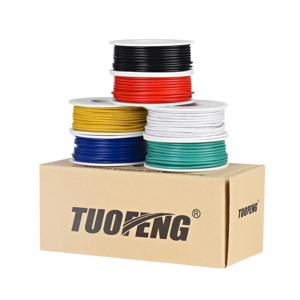 TUOFENG 18 AWG Wire Electrical Wires 18 Gauge Tinned Copper Wire, PVC (OD: 1.85 mm) 6 Different Colored 16.4ft / 5m Each,Stranded Wire Hookup Wires for DIY DC/AC