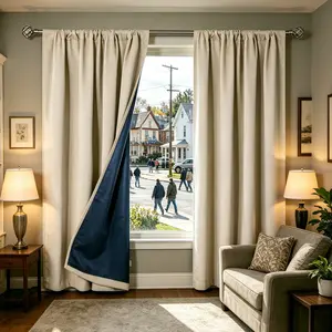 2-Pack Full Blockout Rod-Pass Through Drapes, Ultra-Thin Soundproof Insulating Curtains, Bedroom Living Room Universal Use