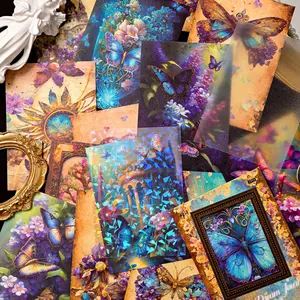 Vintage Butterfly Pattern Decorative Sticker, 17pcs/set Random Pattern Decorative Sticker, DIY Decorative Sticker for Scrapbooking, Journal Making, Gift Wrapping, Sticker Packs