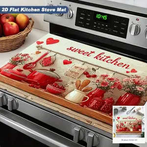 Sweet Kitchen Strawberry Pattern Oven Pad, Non-Slip High Temperature Resistant, Cute Creative Home Decor, Essential Romantic Kitchen Item, Kitchen Decorative Placemat