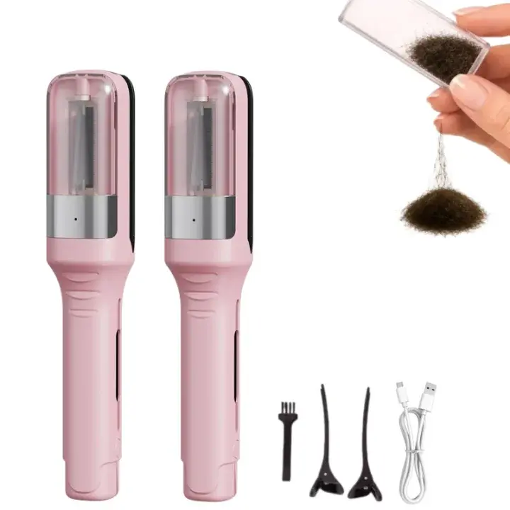 1/2 PCS USB Rechargeable Wireless Split-End Hair Trimmer, Portable Hair Tip Refiner for Dry, Damaged, Curly, Frizzy, Brittle Straight Hair, Lightweight Travel-friendly Hair Styling Tools for Women & Girls