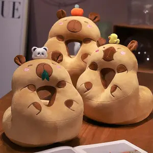 Cute Cartoon Capybara Plush Pillow, 25cm Water Buffalo Ice Silk Nap Cushion, Relaxing Rest Pillow for Sofa Bed, Birthday Gift
