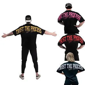 Trust The Process Gym Oversized Washed Tee, Gym Apparel, Workout Wear, Training Men's Top, Aesthetic Shirt, Discipline, Strength, Focus