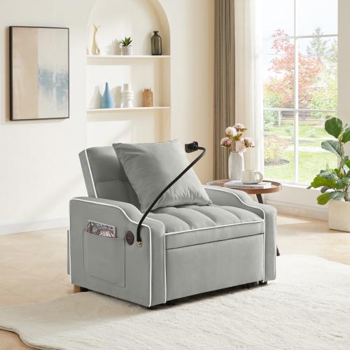Bellemave Sleeper Sofa Chair Bed, 3 In 1 Convertible Sofa Chair With With Adjustable Backrest & Phone Holder & USB, Type-C, Adjustable Recliner, Armchair For Living Room Bedroom Apartment Small Space Bellemave Sleeper Sofa Chair Bed, 3 In 1 Convertible Sofa Chair With With Adjustable Backrest & Phone Holder & USB, Type-C, Adjustable Recliner, Armchair For Living Room Bedroom Apartment Small Space
