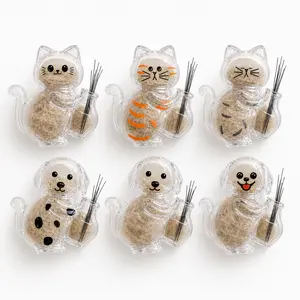 3 Pack Cute Cat & Dog Pet Hair Keepsake – Cat Whisker Holder,Transparent Whisker Storage Container with Fridge Magnet, Memorial Fur Organizer for Puppy & Kitten Home Decor