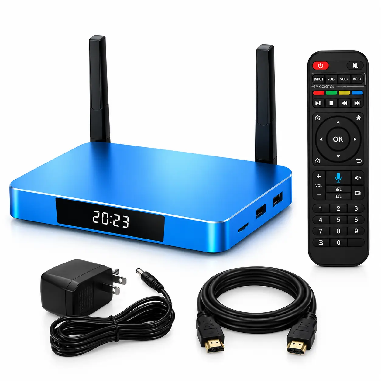 S6 Series Smart Media Player with HDMI Cable 1000M Ethernet Cable 64GB USB Drive & Car Charger Bundle