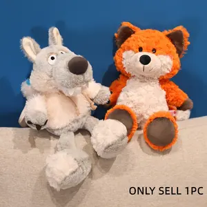 Adorable Wolf and Little Fox Plush Toy, Soft Stuffed Animal, Perfect Valentine's Day Gift for Girlfriend, Birthday Present, Holiday Gift