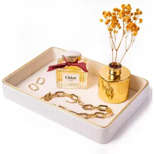 Perfume Valet Tray Night Stand Bedside Organizer Catchall Holder for Dresser Vanity Countertop for Women