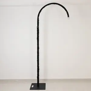 20ft Spandex Upright Pole Cover – Black, Stretch Fabric for Curved Aluminum Chandelier Hanger, Pipe & Drape, Lighting & Stage Use, Event Setup