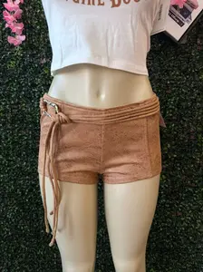 Desert Heat Distressed Suede Buckle Shorts