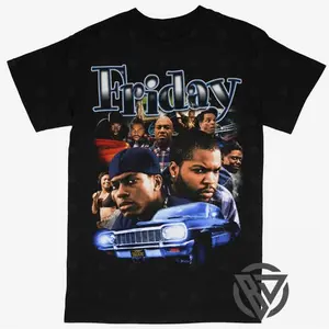 Friday T-shirt For Men Women, For Fans Unisex Casual Streetswear Top Ice Cube Movie Hiphop Rap Style