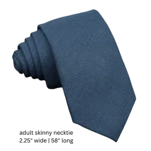 TIE MOOD Remington Slate Blue Solid Necktie, Bow Tie & Pocket Square Collection