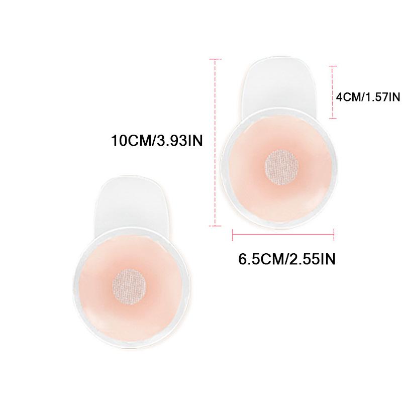 1 pair of Self-Adhesive Silicone Lift Bra Pads, Sticky Thick round-shaped Push-Up Breast Inserts, Water Proof Womenswear Lightweight strapless, women