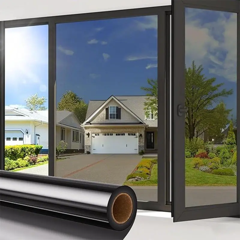 Window Privacy Film, Sun Shade Film, Window Sun Blocker, One-way Reflective Daytime Privacy Heat Insulation Window Film, Home Decor for Home and Office
