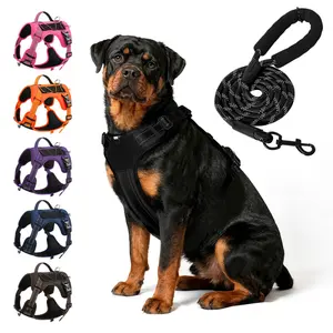 Multifunctional Anti-pull Dog Harness, Retractable Reflective Walking Leash