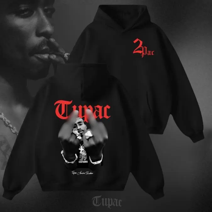 2PAC Old School Hip Hop Hoodie Sweatshirt T-Shirt Poster – Classic Rap Legend Urban Unisex Apparel
