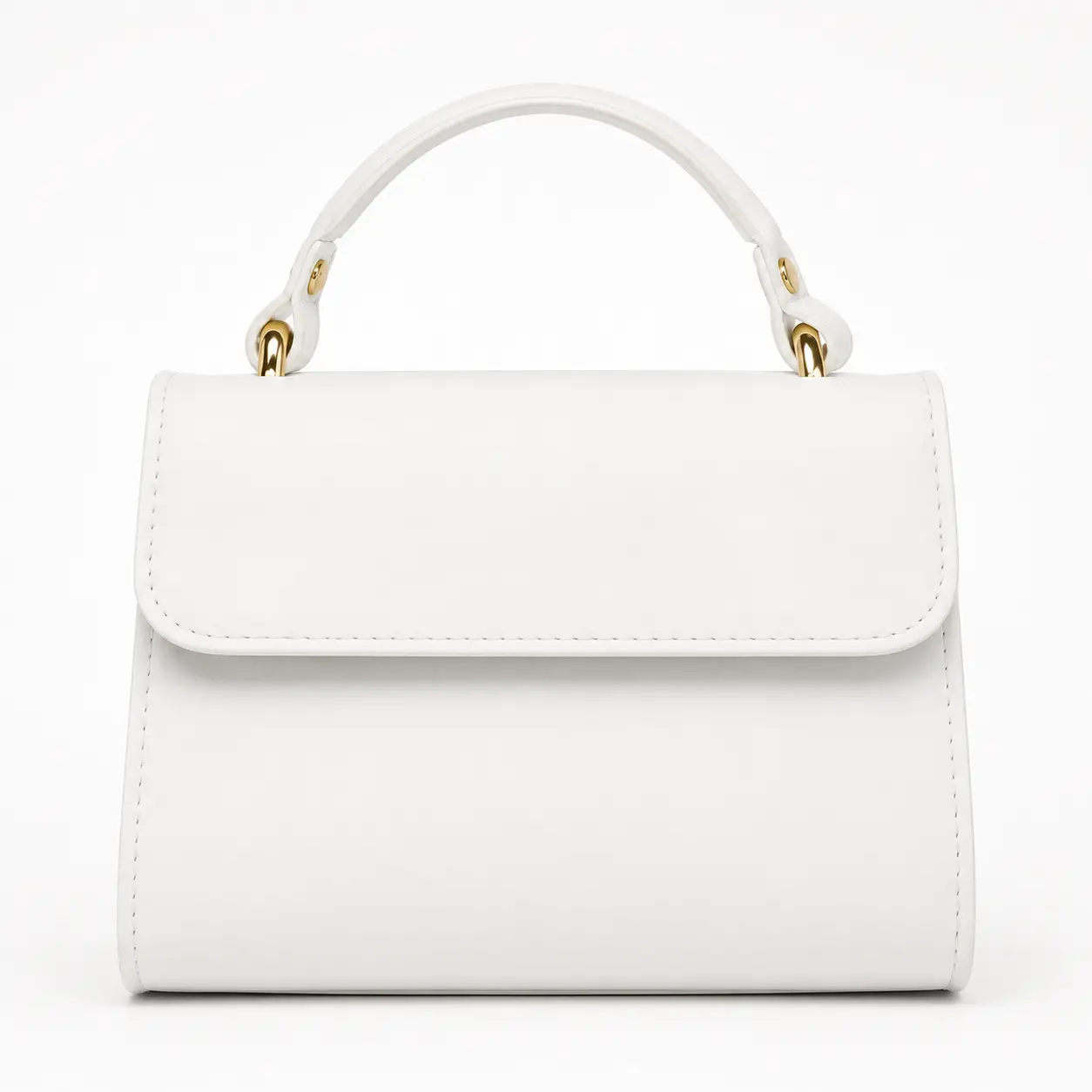 Women’s Ivory White Structured Top Handle Satchel, Minimalist Flap Handbag with Smooth Finish and Gold-Tone Hardware for Work, Brunch and Special Occasions erin bag ita casual everyday hobo horse clementine classic handheld picnic basket small square
