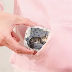 Longhair Cat Resting on Sofa Printed Braces Box, Street Trend Denture Box, Daily Portable Orthodontic Retainer Storage Case, Thickened Durable Dental Appliance Protective Box