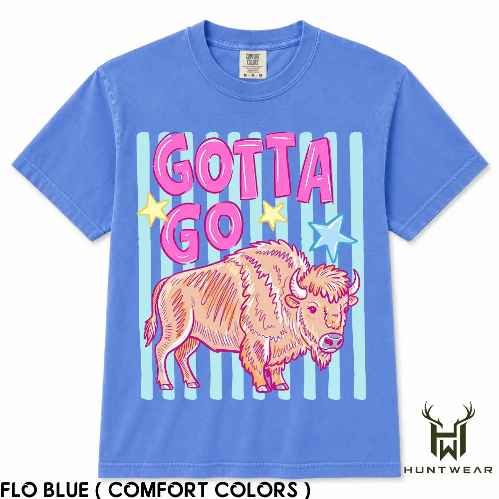 Comfort Colors Gotta Go Buffalo Shirt, Funny Western Bison Tee, Cute Cowboy Graphic Shirt, Retro Rodeo Animal Tee, Country Western Shirt