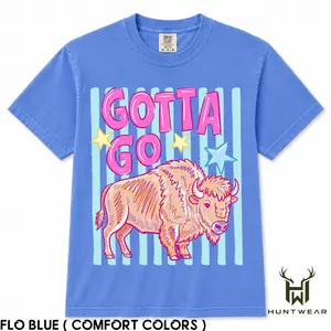Comfort Colors Gotta Go Buffalo Shirt, Funny Western Bison Tee, Cute Cowboy Graphic Shirt, Retro Rodeo Animal Tee, Country Western Shirt