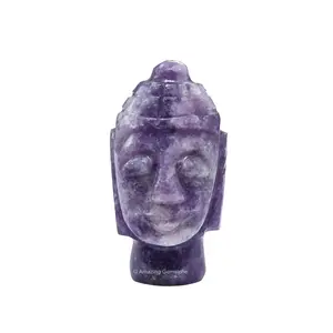 Crystal Buddha Head Statue for Zen, Buddah Decor Statue Figurine for Meditation