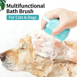 Pet Grooming Glove Dog Cat Bath Brush Silicone Massage Deshedding Glove Efficient Hair Remover Mitt for Long Short Fur Pet Bathing Supplies Must-Have Pet Gadget