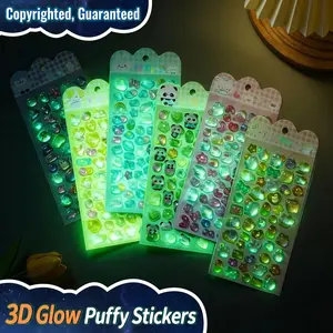 Glow in the Dark Cute Animal 3D Stickers (2PCS/6PCS) – Soft Kawaii Decals for Phone Case, Journal, Planner & DIY Aesthetic Decor