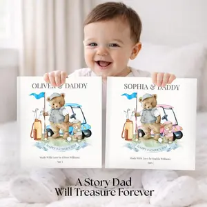 Golf Gift for Dad, Personalized Father’s Day Book, Custom Daddy and Me Golf Story, Keepsake Gift from Kids, Gift for Golfer Dad