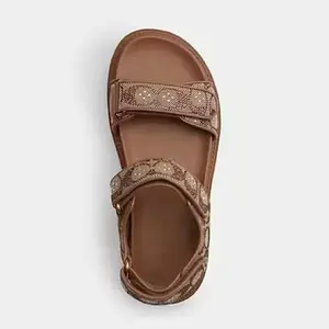 Women's Brynn Sandal In Crystal Signature Jacquard,Crystal Embellished Sandals(NO BOX),Original Rubber Outsole,Summer Fasion Shoes