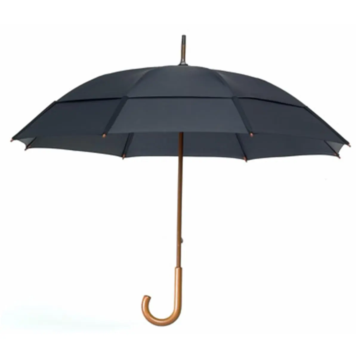 212 MAIN 62-Inch J-Handle Doorman Windproof Umbrella - Black, Wind Resistant Umbrella