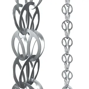 Rain Chains Direct - Modern Loop Rain Chain - 8.5 FT - Durable Milled Aluminum (Gray) - Premium Rain Chains for Gutters