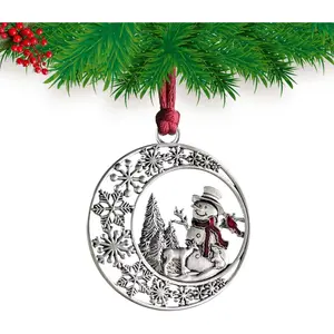 Christmas Ornaments 2025,Xmas Keepsake Pendant, Christmas Tree Ornament Handcrafted Metal DIY  Craft Collectibles for Xmas Trees  Party Party Gifts (Snowman)
