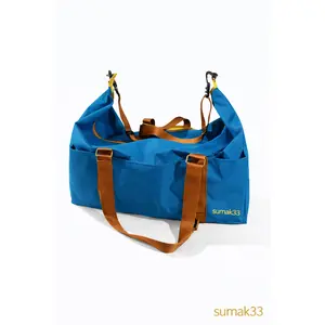 Handmade Blue Gym Bag with Adjustable Strap | SUMAK 33