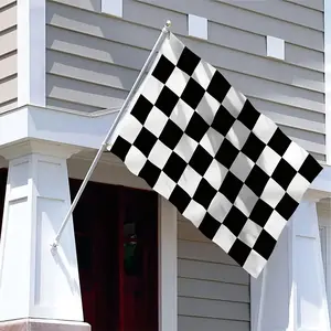 2x3ft / 3x5ft Black and White Checkered Flag - Racing Finish Line Polyester Banner for Outdoor Yard & Home Decor