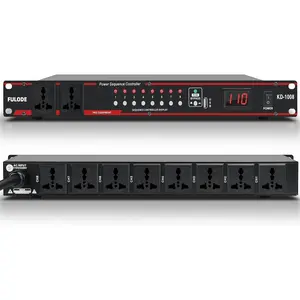 10 Outlet Power conditioner -8 Independent Switch Rack power, Power conditioner rack mount Audio power conditioner Regulator w/Voltage Readout, With USB,Surge Protector (KD-1008)