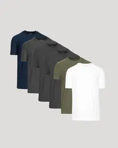 True Classic Active Crew 6-Pack Premium Fitted T-Shirts Navy Charcoal Heather Gray Carbon Military Green White