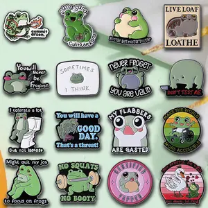 16PCS cartoon animal series pins and fun frog set, suitable for decoration on backpacks and clothing, suitable for both men and women to wear, the best choice for exquisite gift giving
