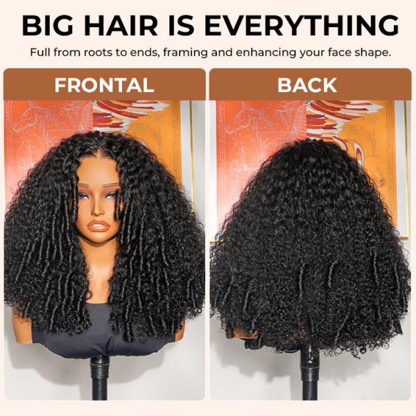 Alipearl Hair 250% Density Spiral Curl Kinky Curly 5x7 Lace Closure Glueless Wigs Pre Styled Pre Cut Lace Wigs Human Hair Beginners Friendly Glueless Wig