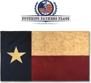 Embroidered Texas Vintage Banner - 3x5' Oxford Polyester Flag w/Sleeve