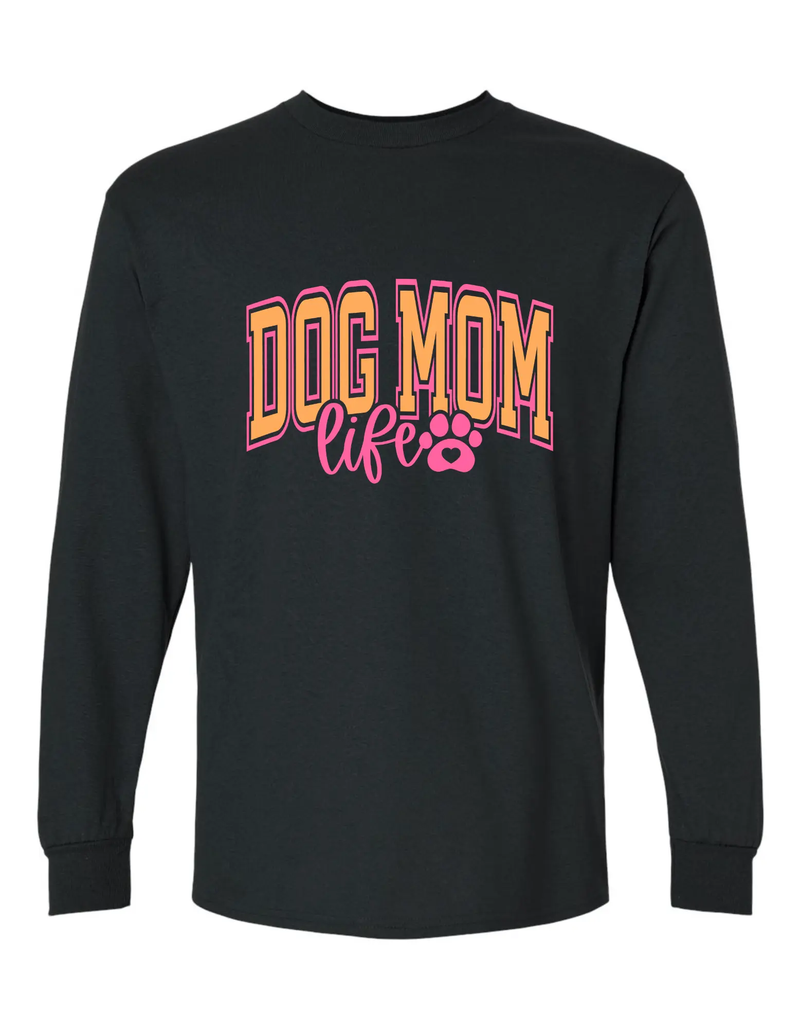 Dog Mom life in Pink on Comfort color Long sleeve