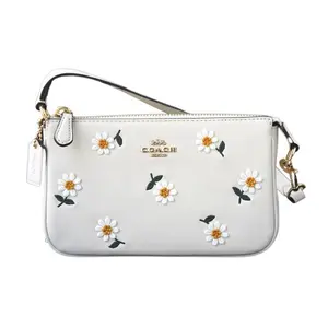 COACH Nolita 19 Small Leather Bag with Daisy Embroidery in White for Women