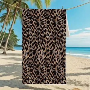 Hot Leopard Print Beach Towel Suitable for All, Travel Friendly, Reusable Bath Towels, Daily Use, Soft Absorbent Fabric, Lightweight, Perfect Gift Idea for Women & Men