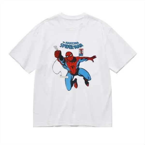 Marvel Spider-Man City Hero T Shirt Cotton Crewneck Short Sleeve Streetwear Graphic Tee With Web Design And Red Black Suit Style