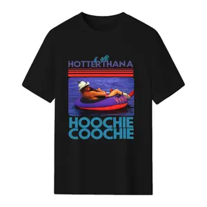Mucis Fan Hotter Than a Hoochie Coochie Graphic T Shirt Unisex Country Concert Tee Vintage Western Summer Shirt Nashville Music Festival Outfit Soft Breathable Cotton Lake Party Streetwear Trendy Cowb